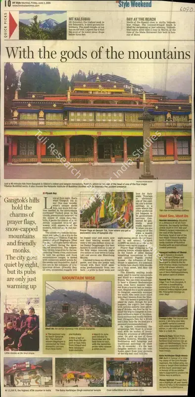 Piyush Roy (Reporter), With the Gods of the Mountains, 2006, Newspaper Clipping