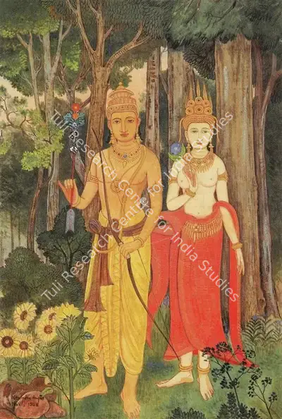 Maninder Bhusan Gupta (Artist), Madan Rati, 1938, Painting