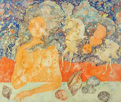 Sakti Burman (Artist), L'Ondine, 1973, Painting