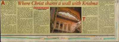 Suman Mishra (Reporter), Where Christ Shares a Wall with Krishna, 2002, Newspaper Clipping