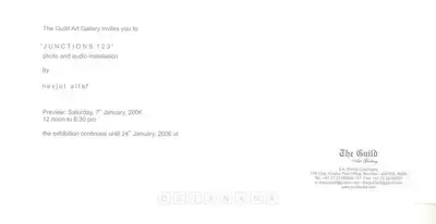 Navjot (Artist), Junctions 123', 2006, Solo Exhibition Invitation