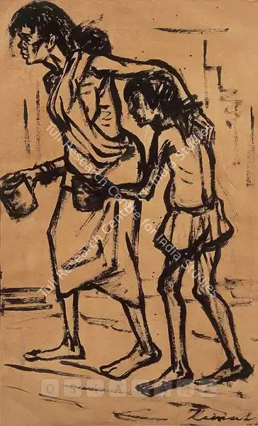Zainul Abedin (Artist), The Bengal Famine Series, 1944, Painting