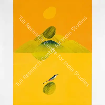 J. Swaminathan (Artist), Untitled (Bird, Tree and Mountain Series), 1975, Painting