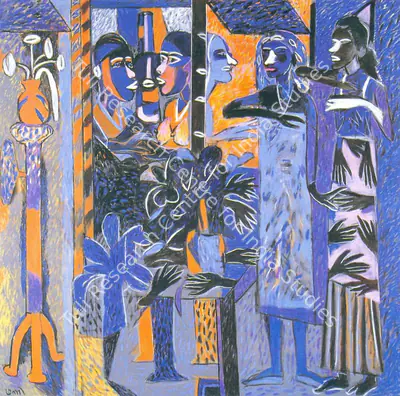 Subramanyan, K.G. (Artist). Buss Cola And The Beauty Queens. Oil on canvas, 2000 | Painting | FineArts | 00372668