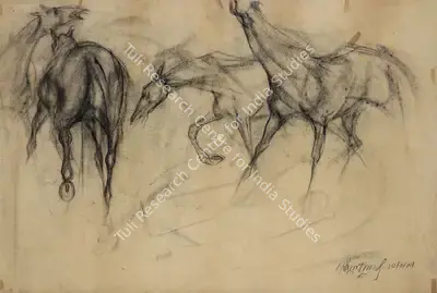 Sunil Das (Artist), Untitled, 1958, Drawing
