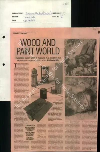 Abhilasha Ojha (Reporter), Wood and Paint World, 2009, Newspaper Clipping