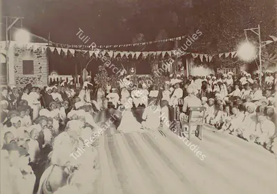Studio Bourne & Shepherd (Photographic Studio), Garden Party by Sheth Karsandas Jagjivan of Gondal to His Highness, 1909, Antiquarian Photograph