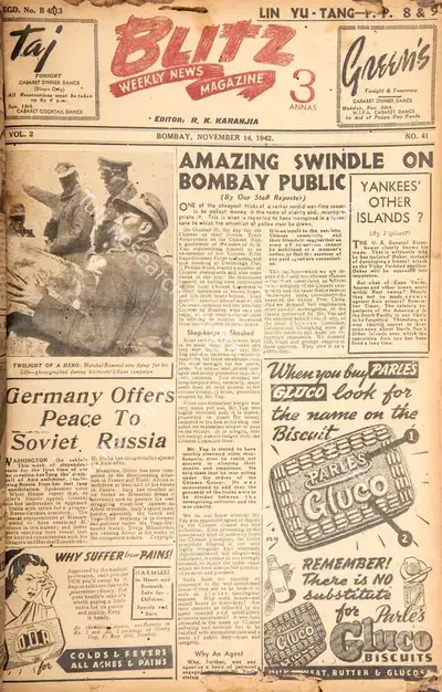 R.K. Karanjia (Editor), Blitz, 1942, Magazine