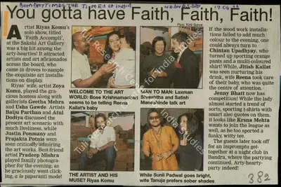 You Gotta Have Faith, Faith, Faith, 2006, Newspaper Clipping