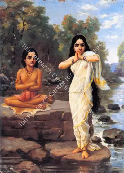 Raja Ravi Varma (Artist), Shuka and Rambha, Painting