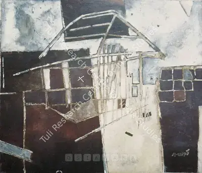Ganesh Haloi (Artist), The Hut, 1987, Painting
