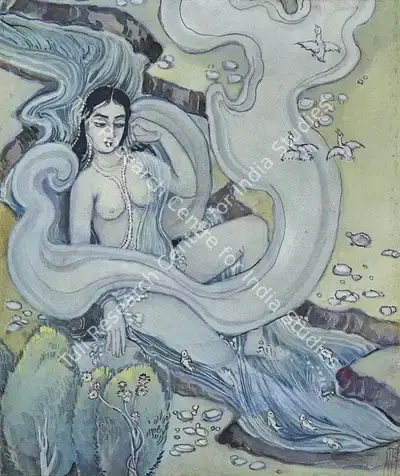 Ramgopal Vijaiwargiya (Artist), Meghdoot, 1980, Painting