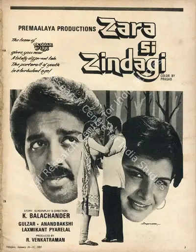 R. Venkatraman (Producer), Zara Si Zindagi, 1983, Advertisement