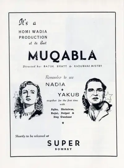 Nanabhai Bhatt (Director), Muqabla, 1942, Advertisement