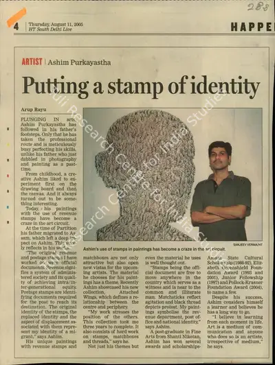Arup Rayu (Reporter), Putting a Stamp of Identity, 2005, Newspaper Clipping