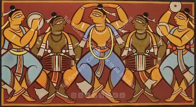 Roy, Jamini (Artist). Musicians, n.d. | Painting, Bon.Lon/21.05.07, 2007 · Bonhams