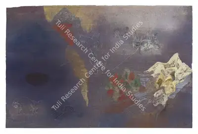 Nilima Sheikh (Artist), Untitled (Mountains and Mythological Figures), 2002, Painting
