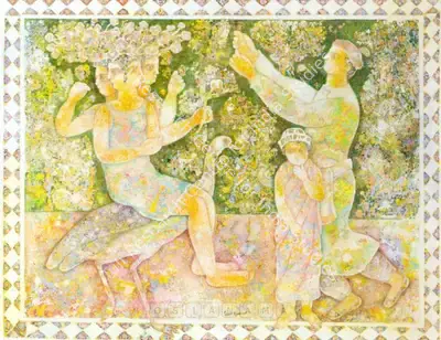 Sakti Burman (Artist), Les - Filles D'Eve, 2002, Painting