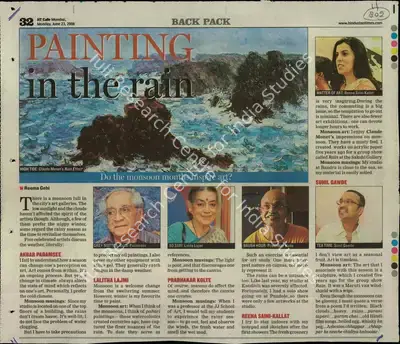 Reema Gehi (Reporter), Painting in the Rain, 2008, Newspaper Clipping
