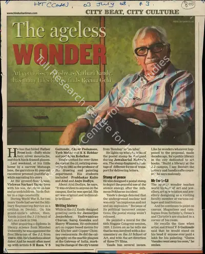 Reema Gehi (Reporter), The Ageless Wonder, 2003, Newspaper Clipping