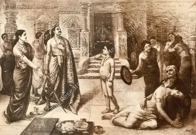 Raja Ravi Varma (Artist), Mohini and Rugmangoda, 1899, Painting