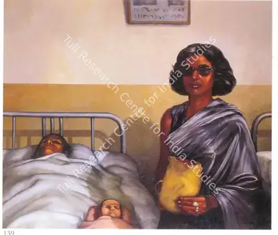 Bhattacharjee, Bikash (Artist). Visit III. Oil on canvas, 1981 | Painting  | 00878531