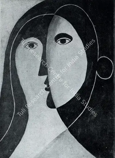 George Keyt (Artist), Head Composition, 1936, Painting