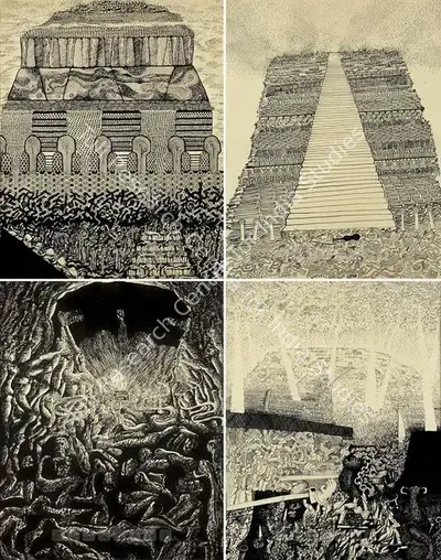 Vivan Sundaram (Artist), Heights Of Machchhu Pichchhu Series, 1972, Drawing