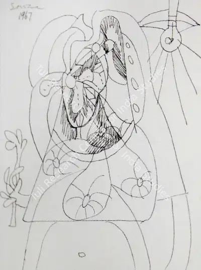Souza, F.N. (Artist). Untitled, 1967 | Drawing, Sa.Onl/02.02.12, 1967
