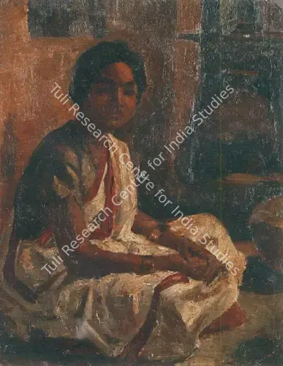 Satish Sinha (Artist), Portrait of a Seated Woman, 1930, Painting