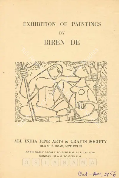 Biren De (Artist), Exhibition of Paintings by Biren De, 1956, Solo Exhibition Catalogue