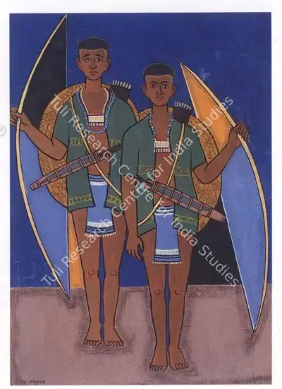 Vasudeo Smart (Artist), Two Youths Nefa, Painting