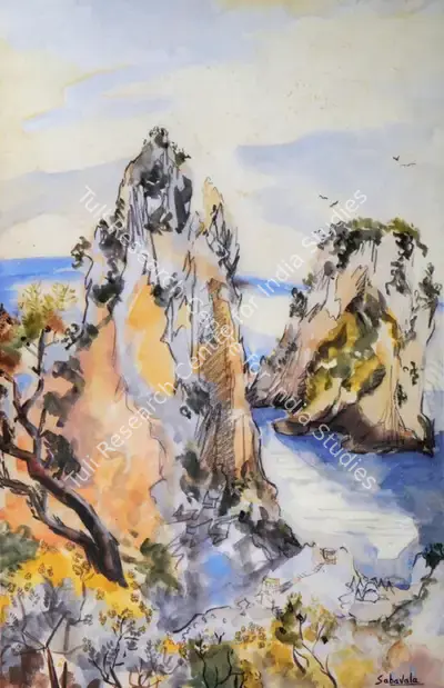 Jehangir Sabavala (Artist), The Faraglioni, 1954, Painting