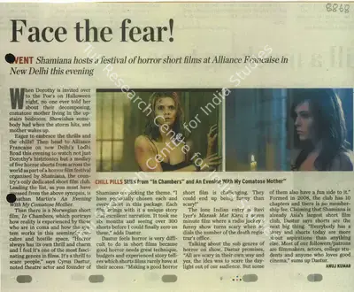 Anuj Kumar (Writer), Face the Fear, 2012, Newspaper Clipping