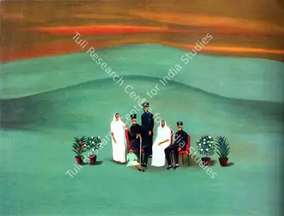 Bhupen P. Khakhar (Artist), Parsi Family, 1968, Painting