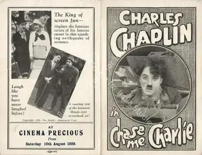 Charlie Chaplin (Director), Chase Me Charlie, 1929, Handbill