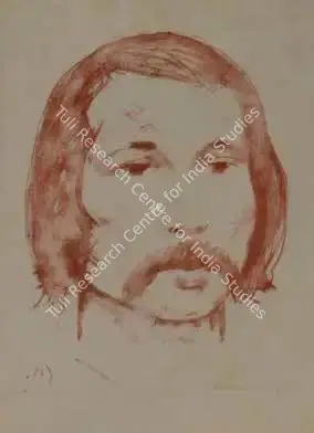 Somnath Hore (Artist), Untitled (Portrait), 1975, Painting