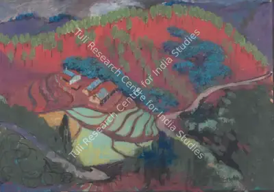 N.S. Bendre (Artist), Untitled (Landscape), 1940, Painting