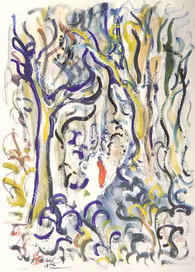 Nikhil Biswas (Artist), Tree, 1942, Painting