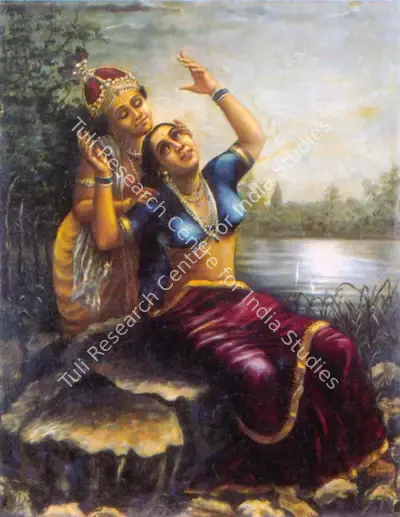 R. Regunatha Naidu (Artist), Radha and Madhava, 1893, Painting