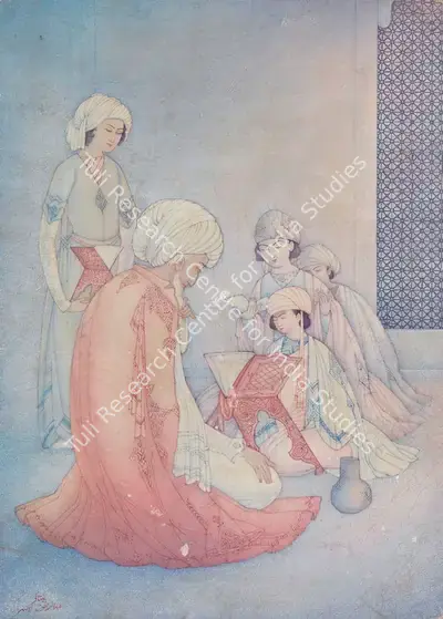 M.A.R. Chughtai (Artist), The Tutor, Painting