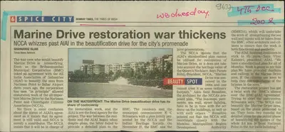 Shahnawaz Islam (Reporter), Marine Drive Restoration war Thickens, 2002, Newspaper Clipping