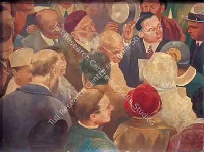 Somnath Khosa (Artist), Gandhiji on board the S.S. Rajputana on the way to Round Table Conference, London in 1931, 1959, Painting