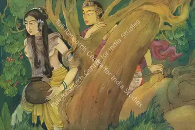 Ramgopal Vijaiwargiya (Artist), Dushyanta and Shakuntala, Painting