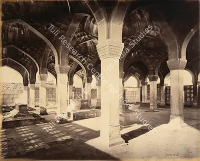 Samuel Bourne (Photographer), The Chousut Khamba, or 64 pillared Hall, 1865, Antiquarian Photograph