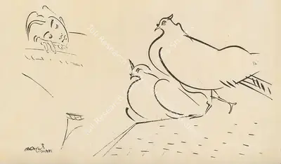Gopal Ghose (Artist), Untitled, 1949, Drawing