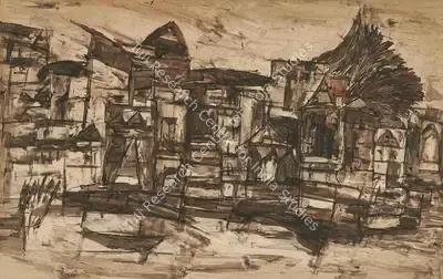 Ramkumar (Artist), Benaras, 1983, Painting