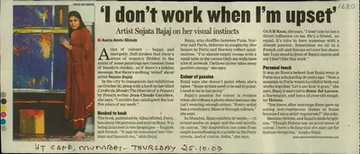 Amita Amin-Shinde (Reporter), I don't work when I'm upset, 2007, Newspaper Clipping