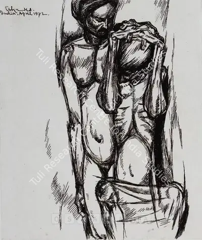 Isha Mahammad (Artist), Agony, 1972, Drawing