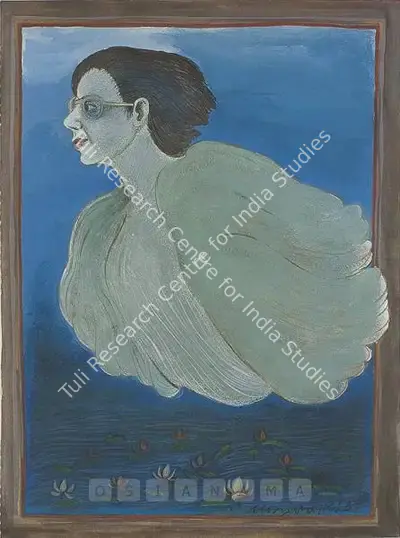 Gogi Saroj Pal (Artist), Self-Portrait, 1989, Painting